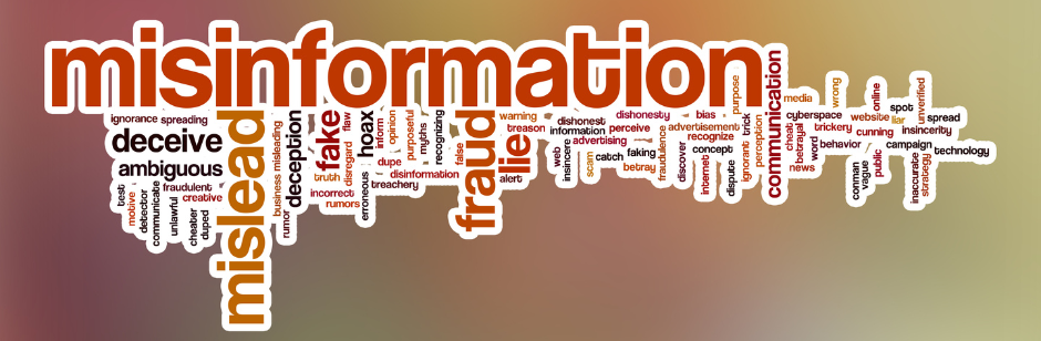 Misinformation word collage