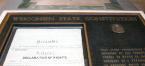 Plaque containing the Constitution of the State of Wisconsin 